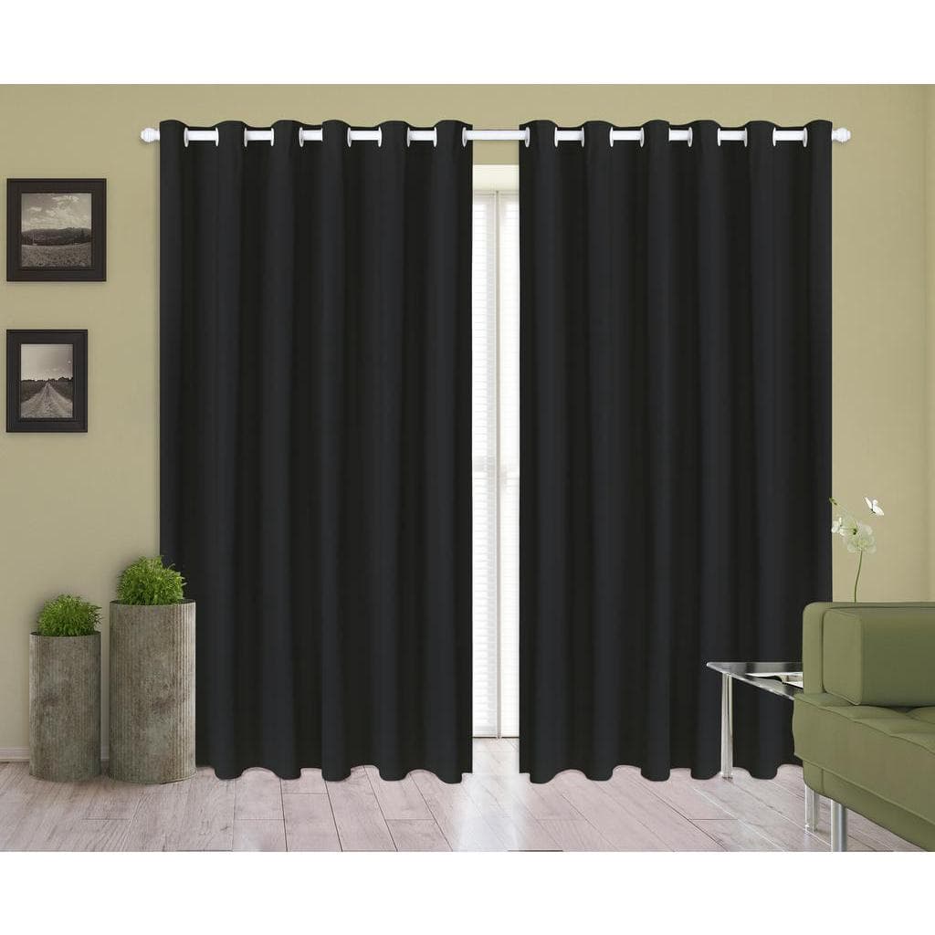 Cortina Corta Luz 3,00m X 2,40m 100% Blackout PVC Preta Para Sala Ou Quarto Para Varão Simples