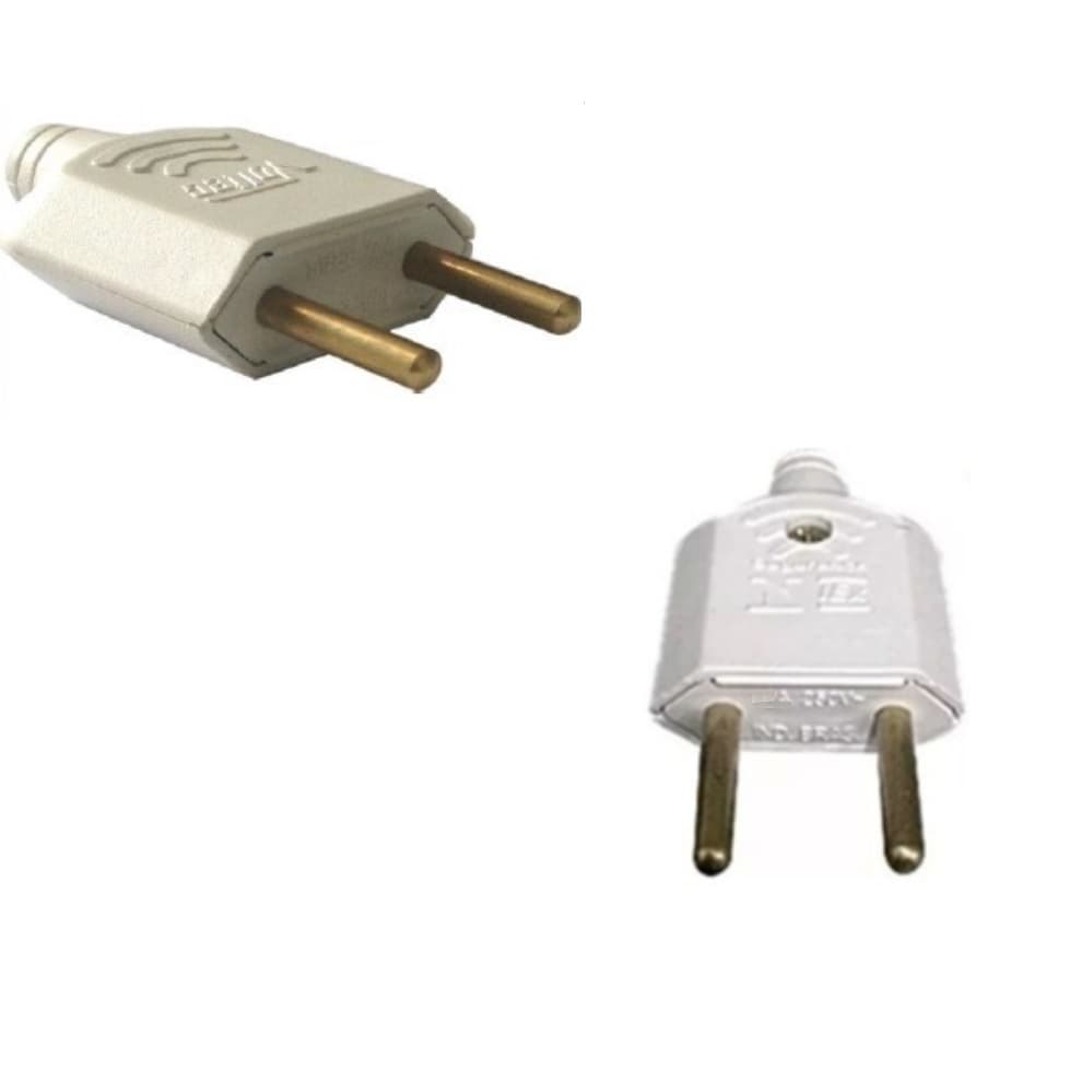 Pino Macho 20 Amperes Plug 2 Polos Pino Grosso Tomada Grossa Chapinha Secador Fogão Elétrico