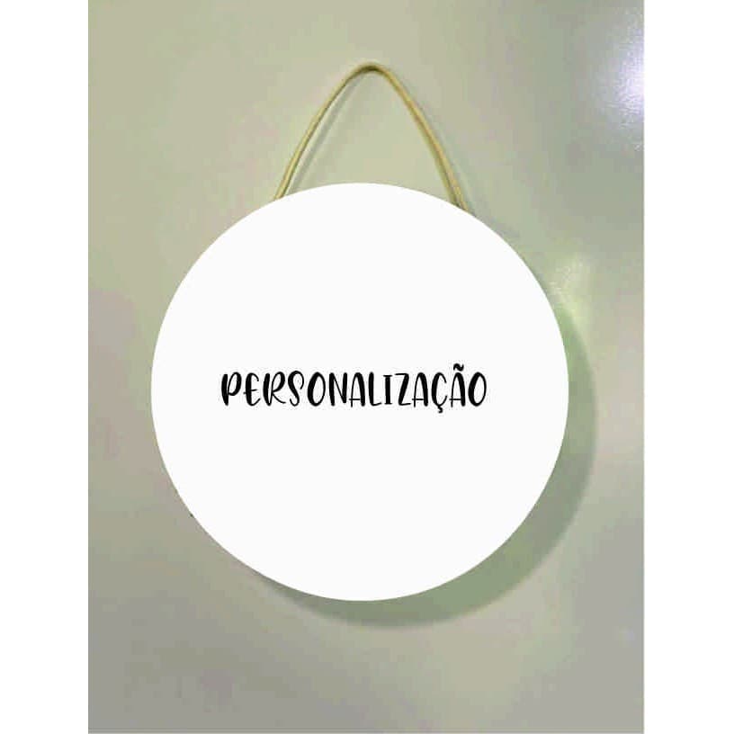 Flamula redonda madeira personalizada 25cm