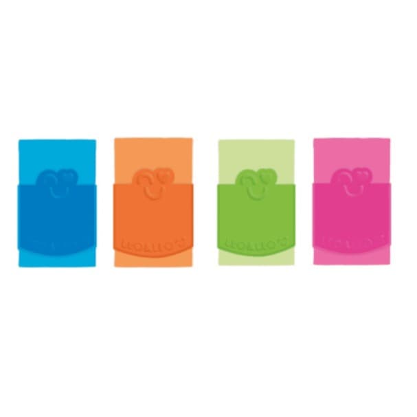 KIT Borracha Escolar Plástica color Neon - Leo & Leo