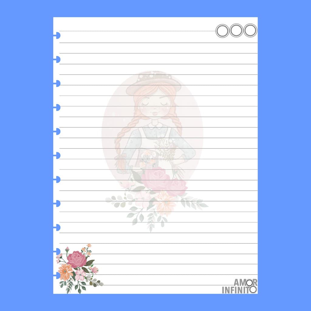 Refil Para Caderno Disco Sistema Inteligente Amor Infinito Cadernos - Anne de Green Gables With an E