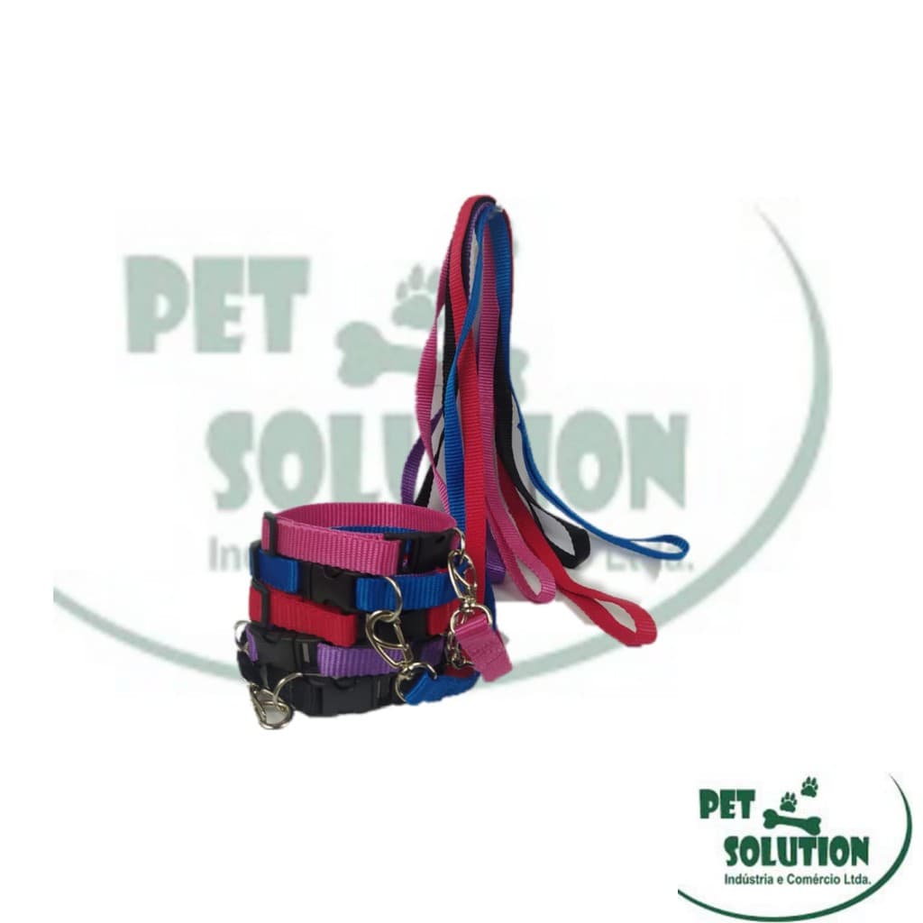 Kit 1 Coleira regulável + 1 Guia para Cão .
