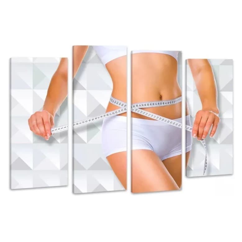Promoção Quadros Decorativos Emagrecimento Clínicas Estética Fita Métrica Cozinha Mosaico 5 Peças