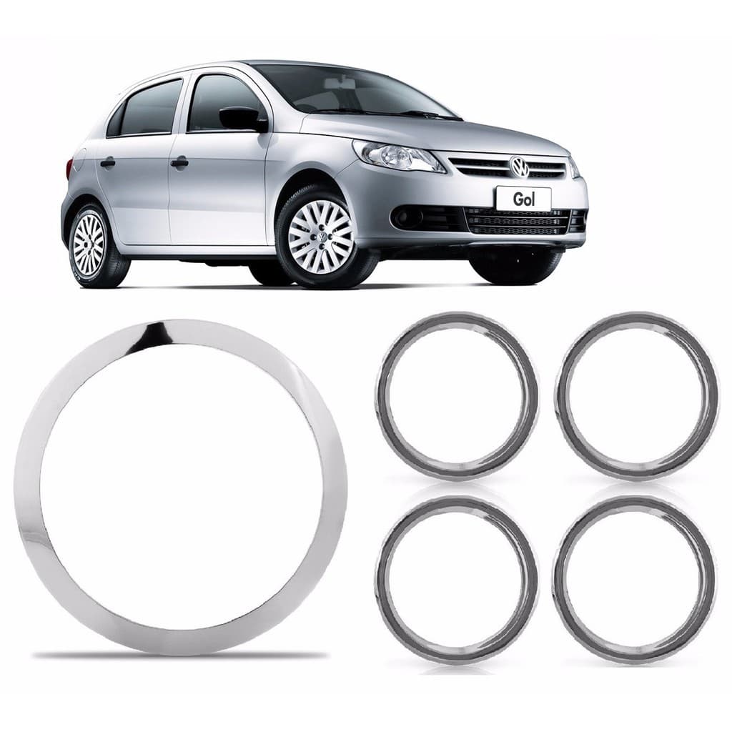 Kit Aplique Cromado Aro Coifa + Molduras Saida De Ar Gol G5.