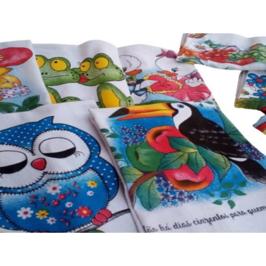Pano de Prato Estampados  10 Unidades Promoção