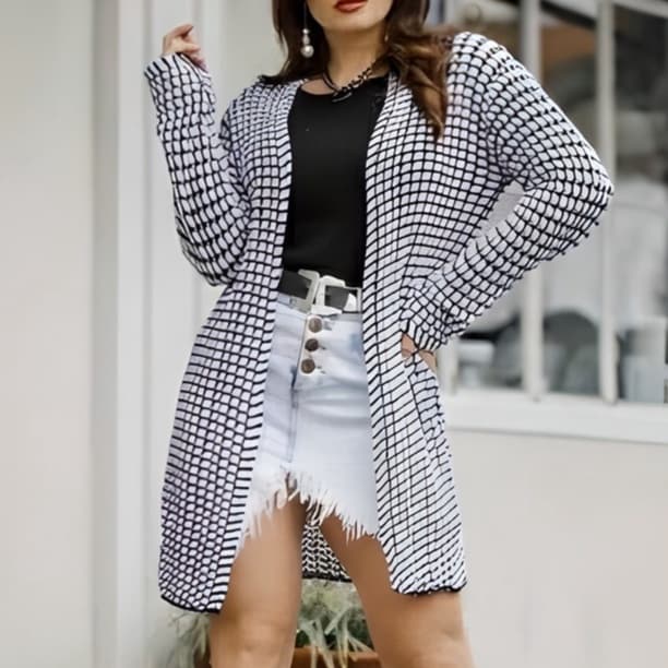 Kimono Feminino Tricô Cardigan Casaco Branco Cardigã Tricot