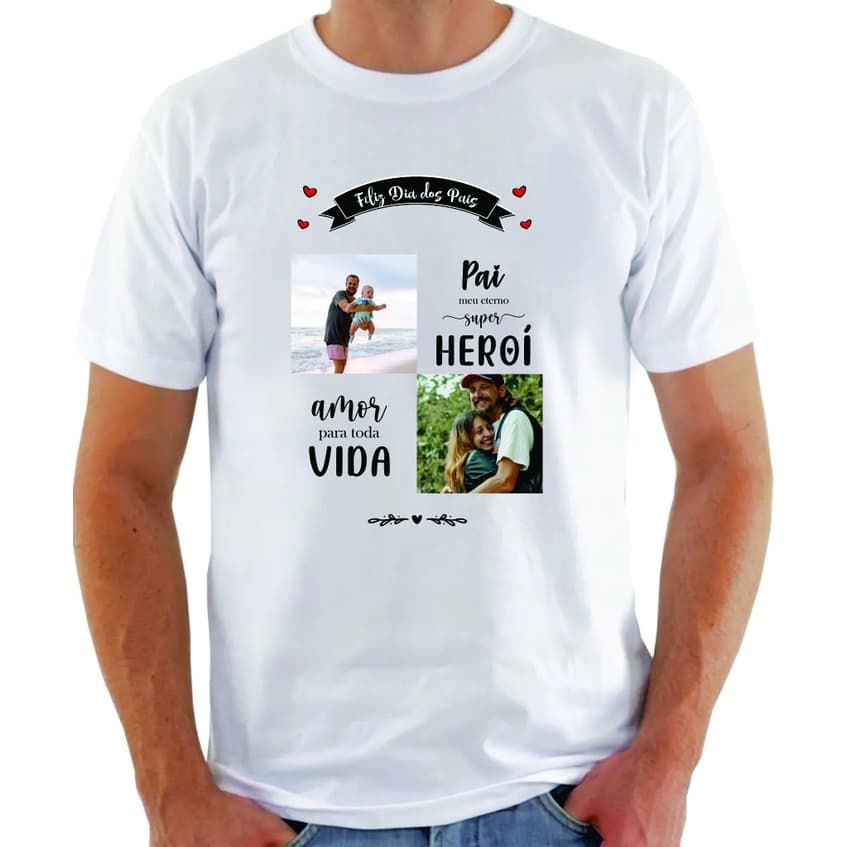 Camiseta  dia dos PAIS personalizada com foto