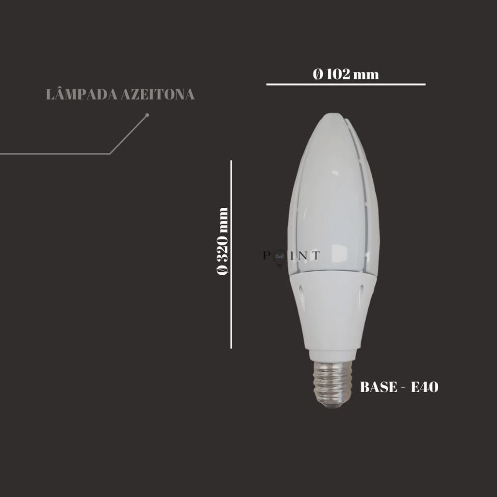 Lâmpada Led Ovoide 100W E40 Bivolt 4000K/6500K Branco Neutro/Frio