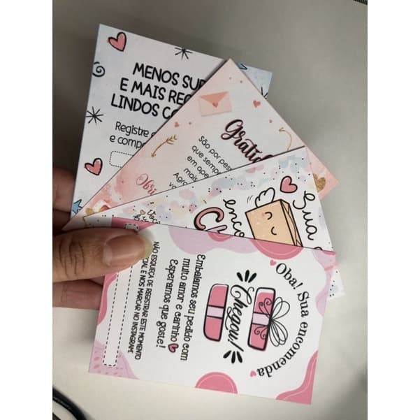 50 e 100 unidades Cartão / Tag / postal agradecimento Cliente loja de roupa shopee online agradecer