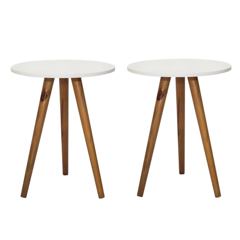 Conjunto 2 Mesa Redonda Grande Sala Pé Palito Retro