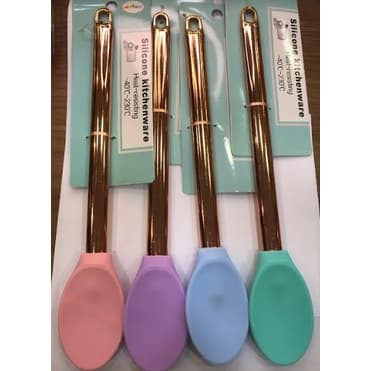 Colher De Silicone Cabo Rose Gold Aço Inox 25x4,6cm 1 unidade