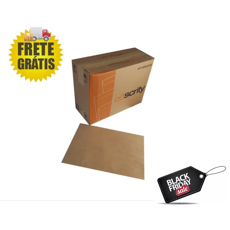 Envelope meio A4 Kraft Pardo Natural 16,2 X 22,9 Cm 50 Un 80gr Top