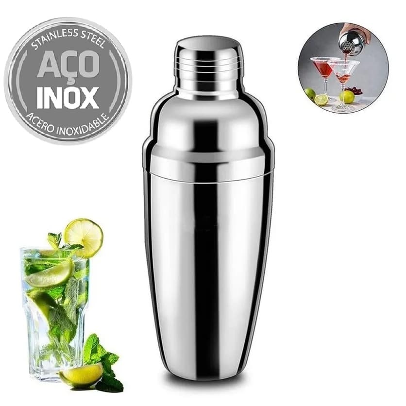 Coqueteleira de Inox para Drinks e Caipirinha 500ml