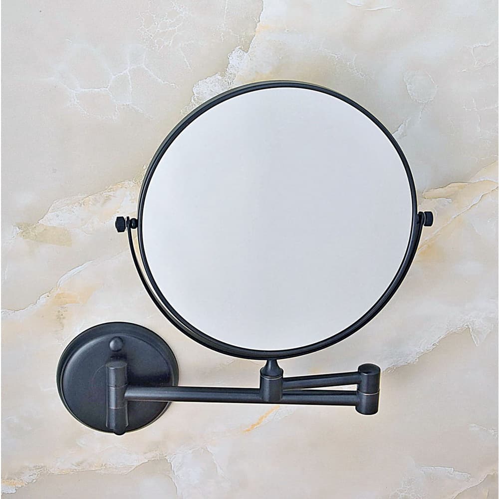 Espelhos De Banheiro De Latão De Cor Preta 8 Polegada 3X 1X Ampliação Espelho De Maquiagem Dupla Face Desktop Feminino M