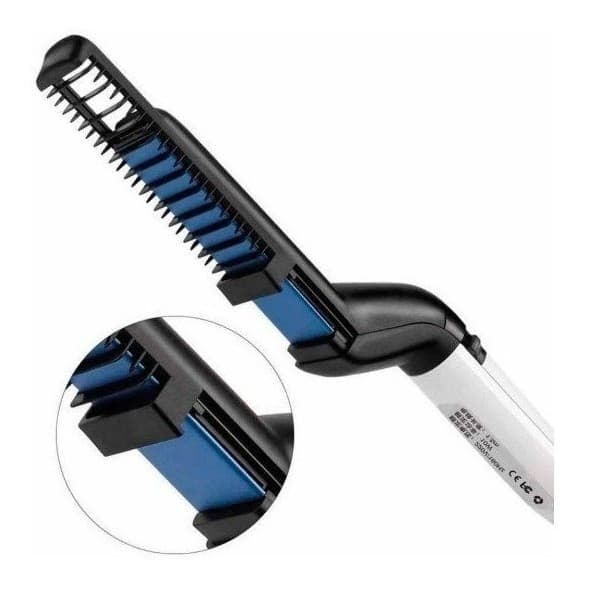 Escova Prancha Pente Cerâmica Modela Cabelo Barba Homem