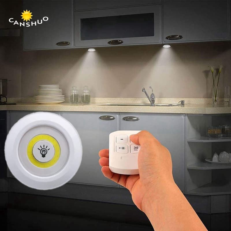 Luz LED COB Ultrabrilhante , Lâmpada De Gabinete Regulável Sem Fio Com Controle Remoto , Para Iluminação De Banheiro De