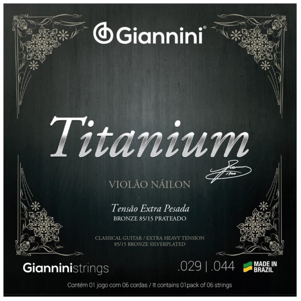 Encordoamento Giannini Violão Titanium 85/15 Prateado T.E.P