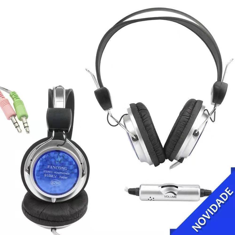 Fone Gamer Weile Headset C/microfone Fone De Ouvido Fancong Fc-915mv Preto E Prateado