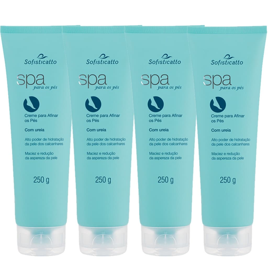 Kit 04 Cremes Hidratante Para Afinar Os Pés Com Uréia 250g