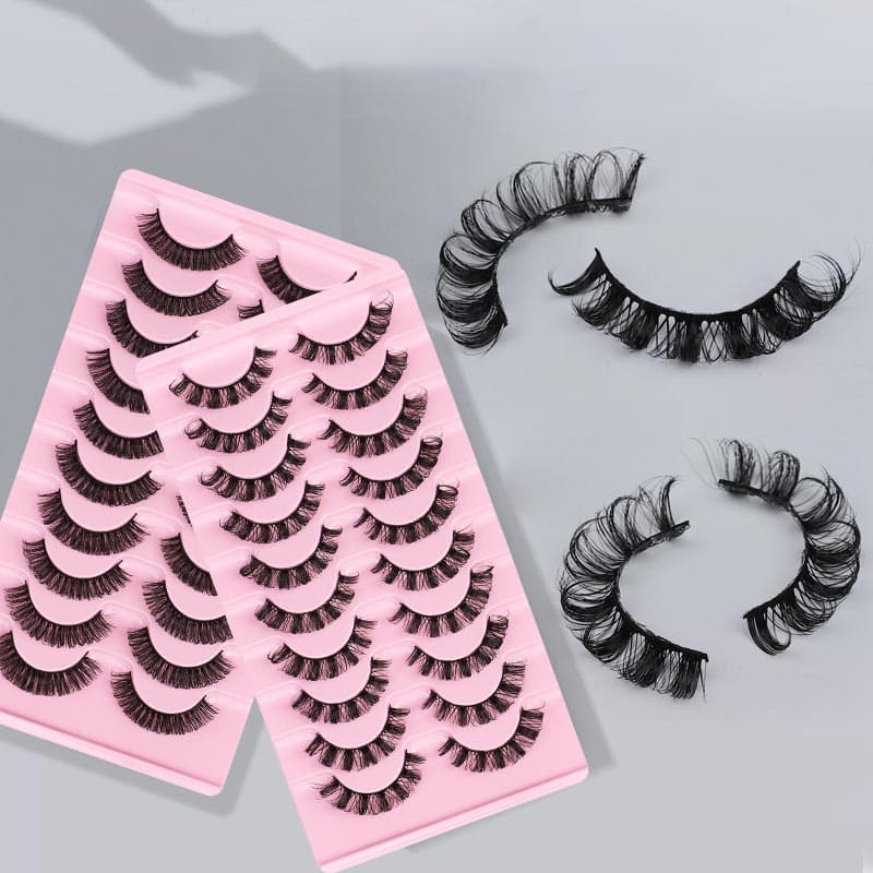 10 Pares Cílios Postiços Russos 3D/DD Curl 10-23mm/Super Volume/Reutilizável/Fofo/Natural