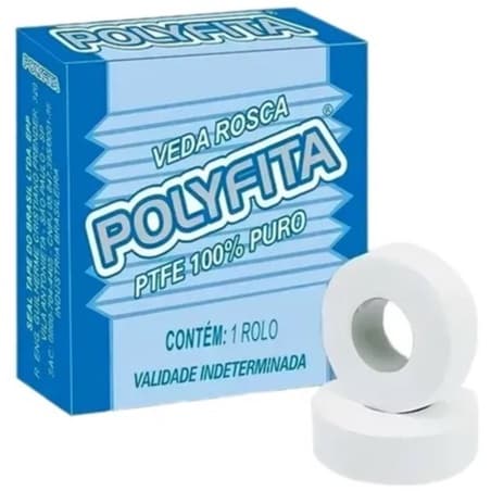 Kit 5 unidades de Fita Veda Rosca Polyfita 10 metros, 25 metros ou 50 metros