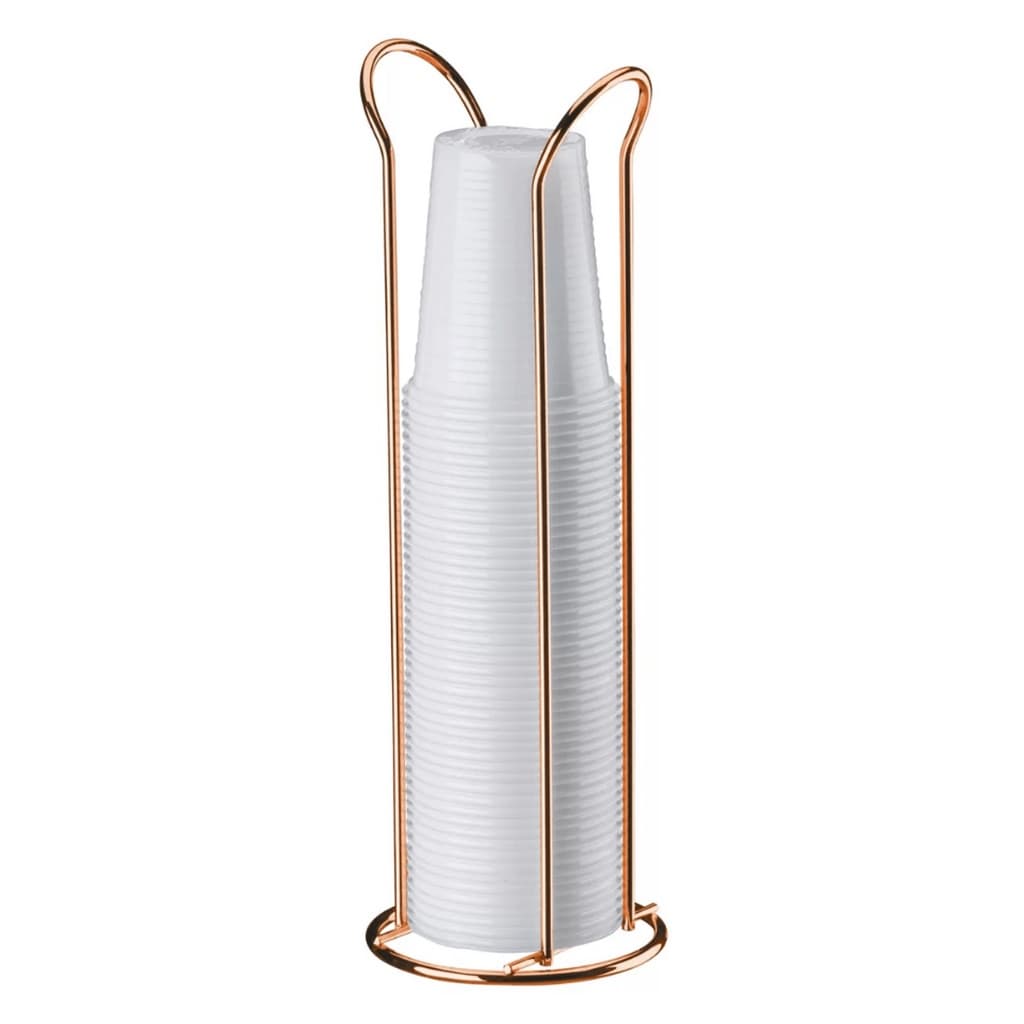 Suporte Organizador Porta Copos Descartáveis 200ml Aço Cozinha Cobre Rose Gold 1148rg - Future