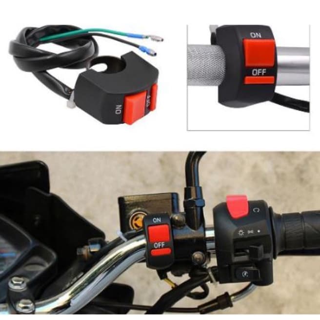 Botão Interruptor de Partida On/off Farol Auxiliar Emergência Milha Moto