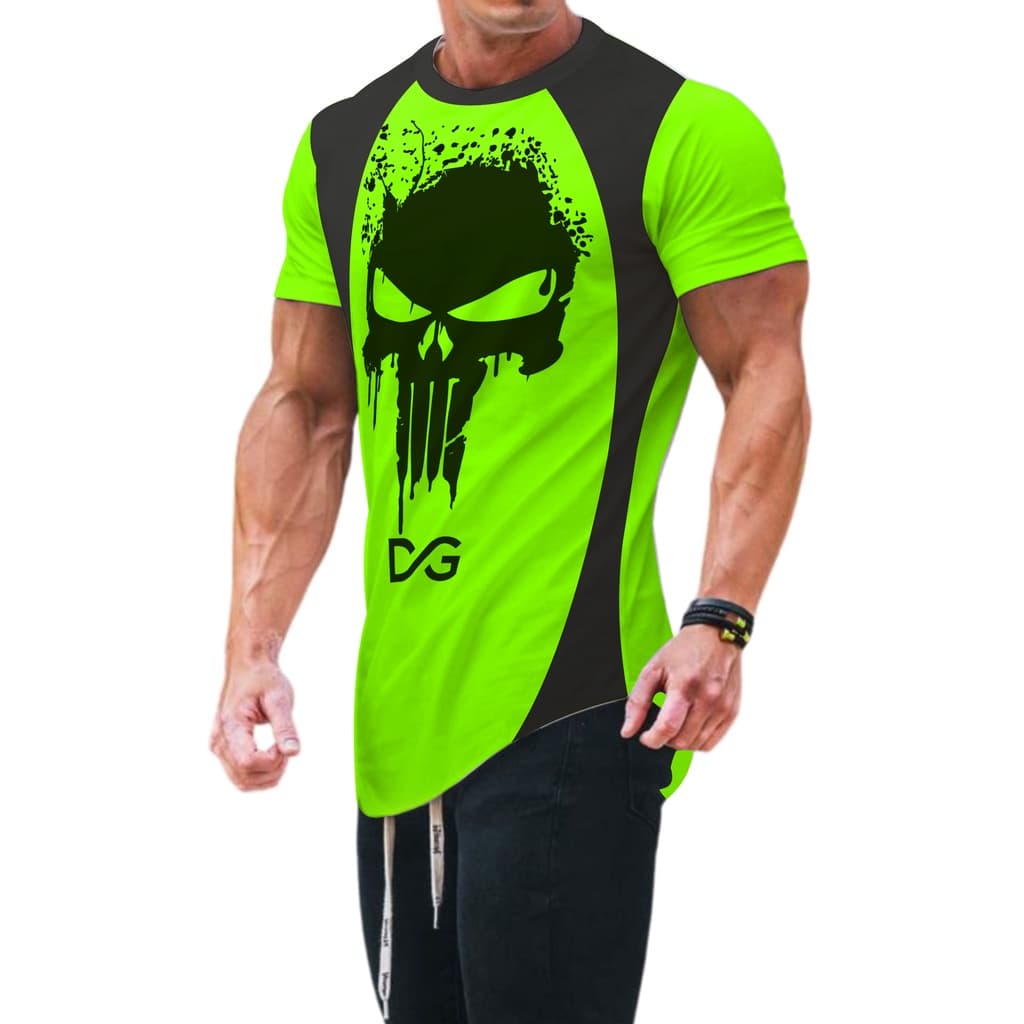 Camisa Justiceiro Masculina Dry Fit Proteção UV Slinfit longline Treino Academia Punisher CrossfitDG