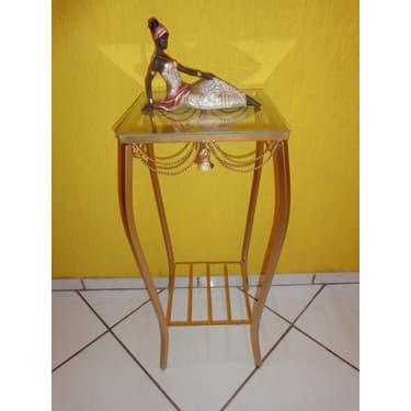 Mesinha Para Telefone Quadrada De Ferro Pingente Com Vidro luxo
