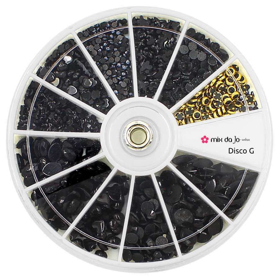 Disco G Pedrarias Preto Decoração De Unhas Artesanato Art Nail Manicure Encapsulamento
