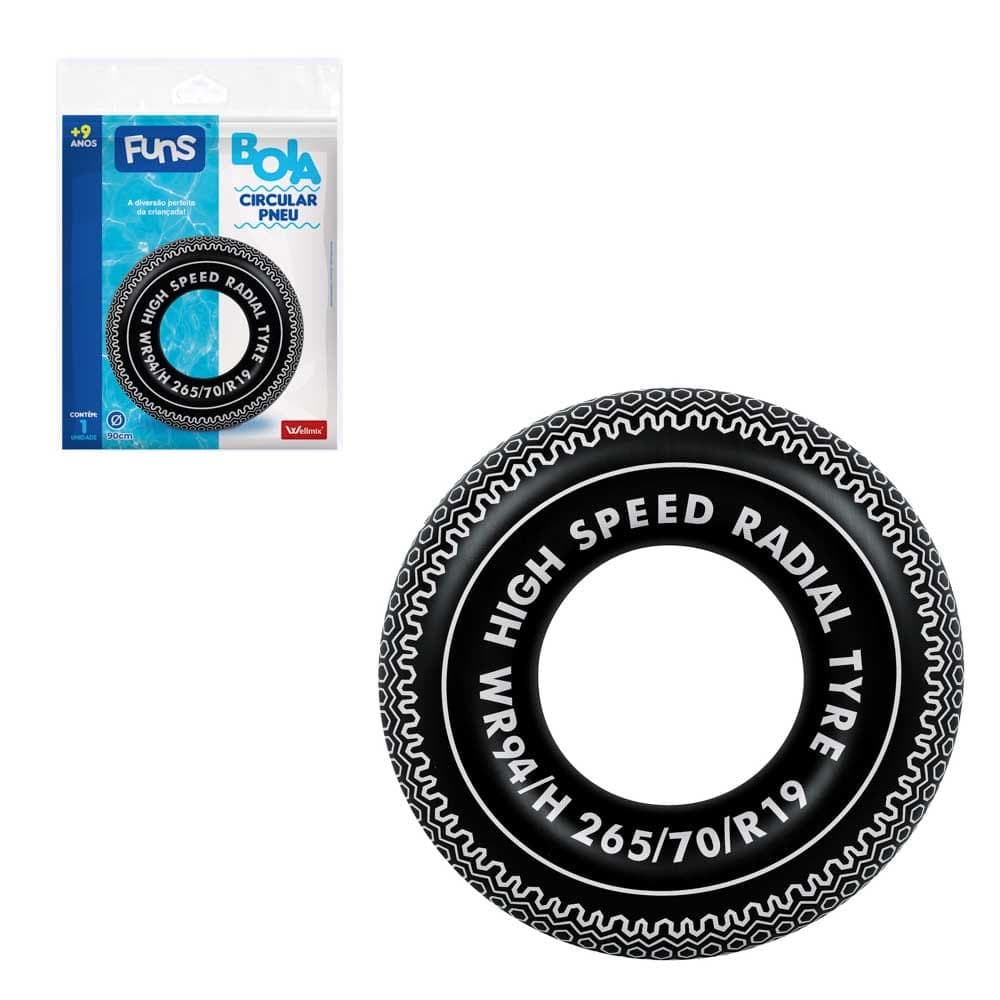 Bóia Inflável Circular Pneu 90cm Wellmix