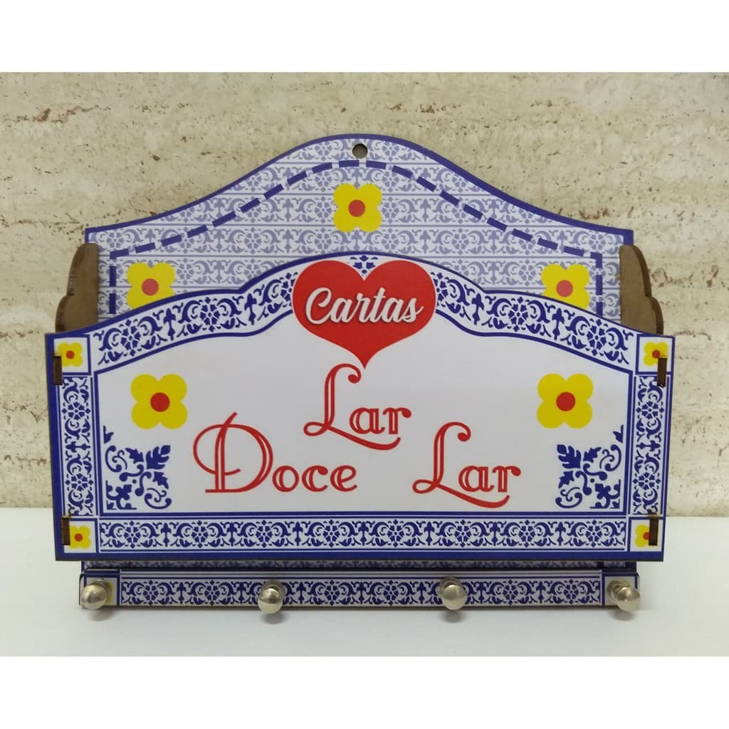 Porta Cartas / Porta chaves Lar Doce Lar.
