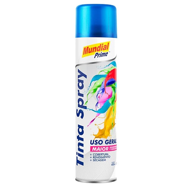 Tinta Spray 400ml Metálica Azul - MUNDIAL PRIME