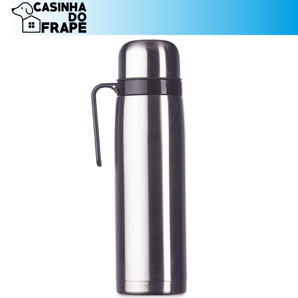 Garrafa Térmica Inox 1 Litro Com Alça, Café, Chá, Casa, Cozinha