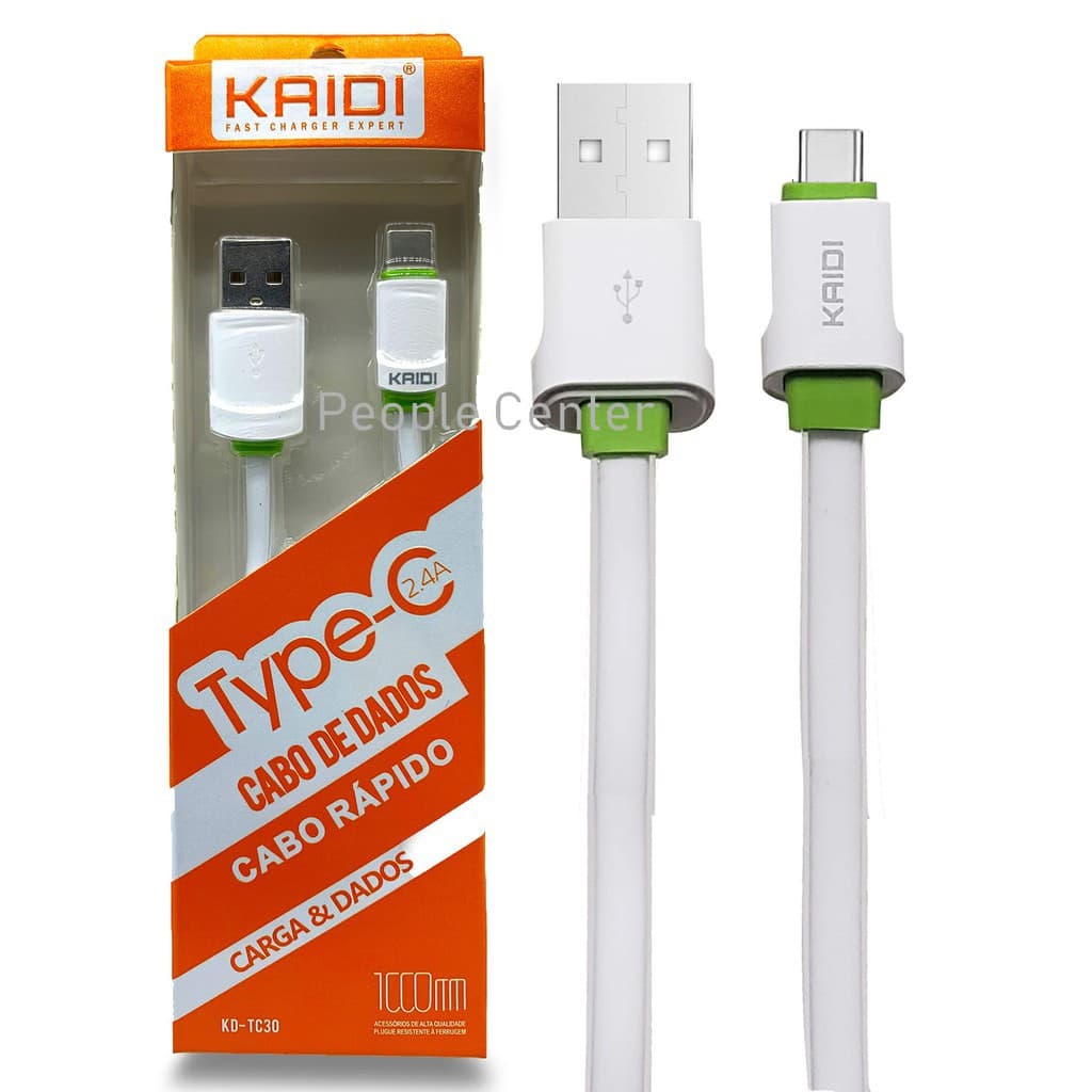 Cabo Usb C De Dados Carga Tipo C Refoçado Rápido Turbo Kaidi