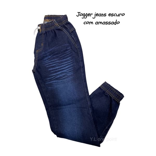 Calça JEANS Jogger Infantil Com Punho Elástico Top