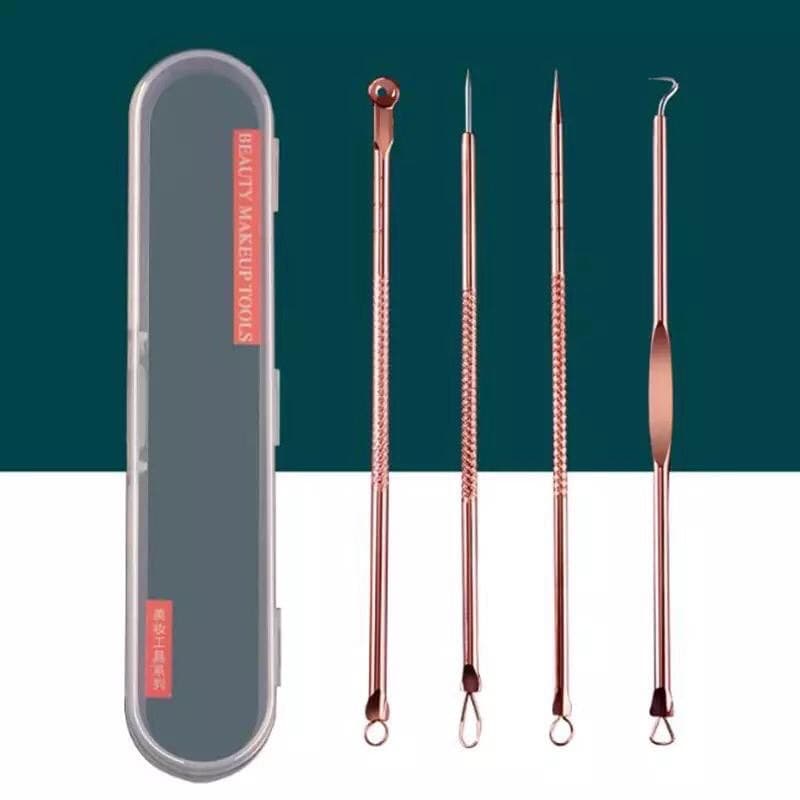 Kit 4 Extrator Tira Acne Cravos Espinha Limpeza Pele