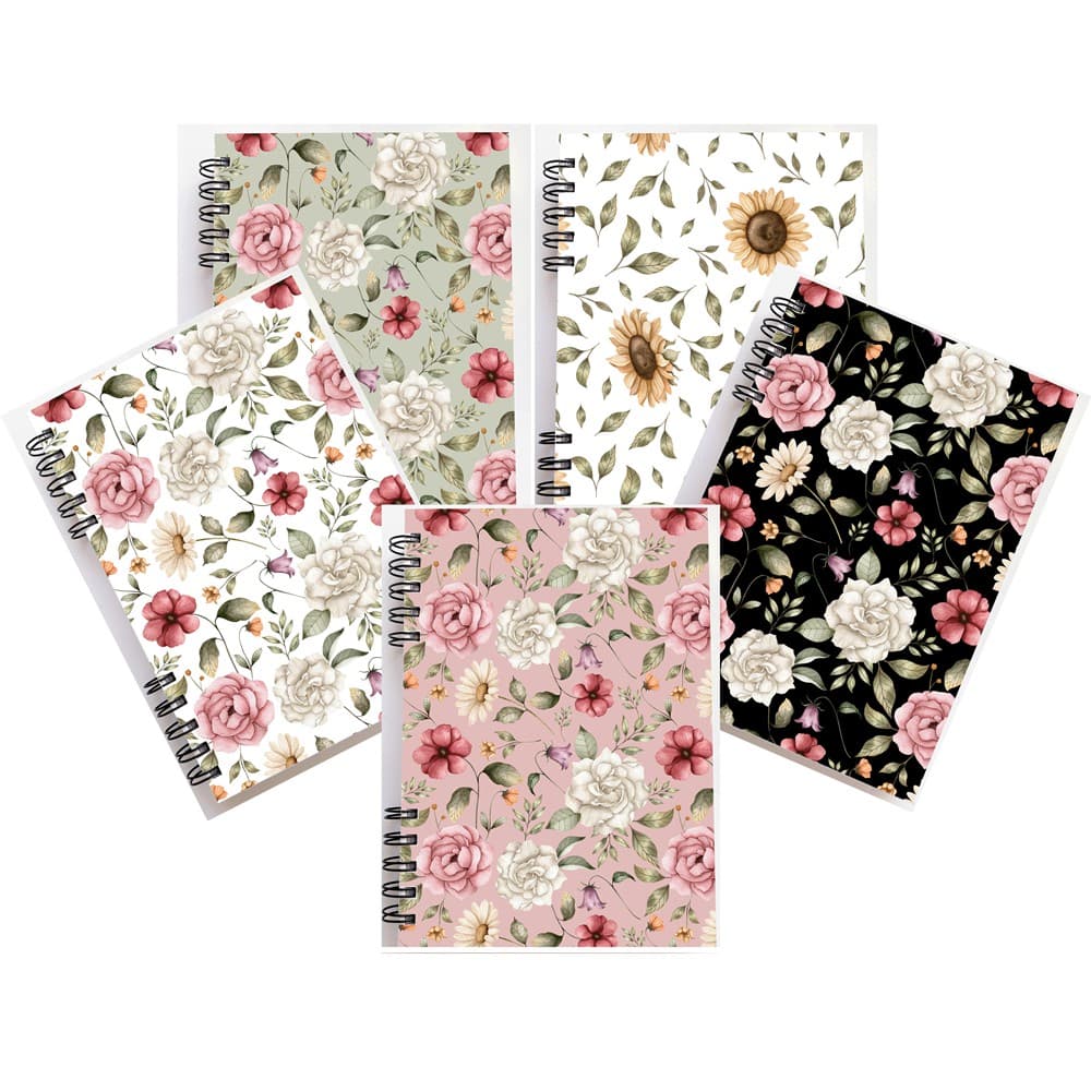 Caderno personalizado COM NOME DO COMPRADOR, A5, 200 páginas, folhas decorada, Floral