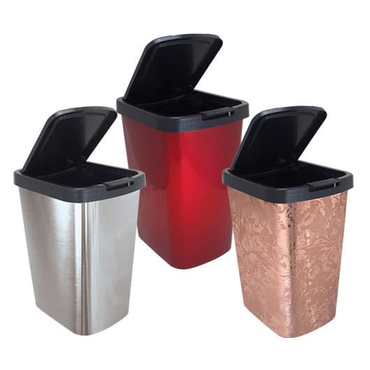 Lixeira Cesto Com Tampa Click Banheiro Várias Cores Inox 9 Litros Cozinha Pia
