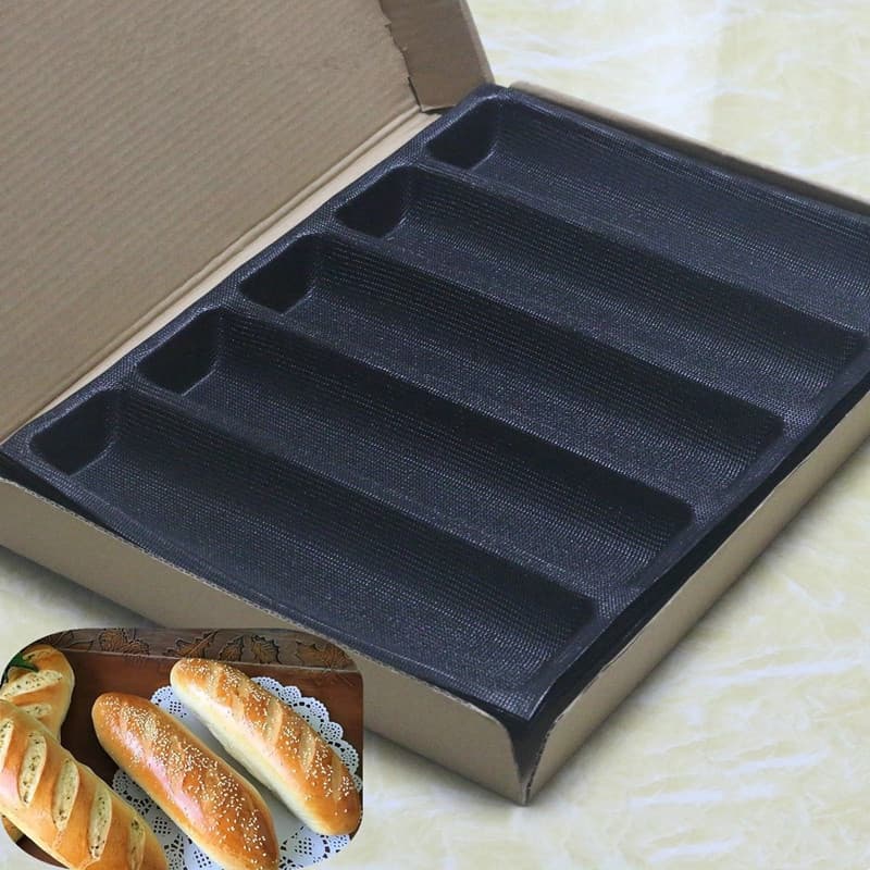 【Shining1】4 Peças Molde De Silicone Para Assadeira Antiaderente Subway Pão Mofo De Pão