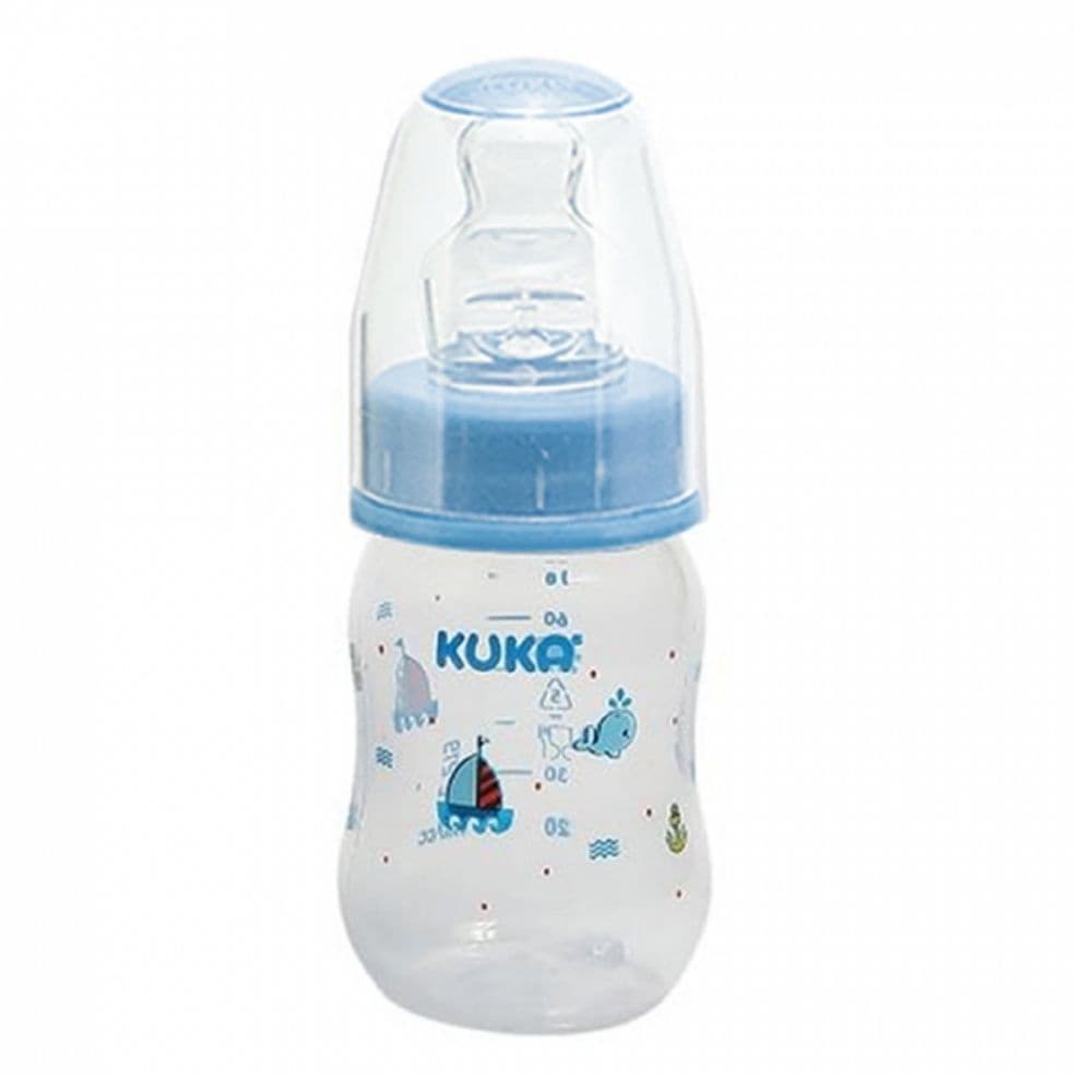 Mamadeira Infantil Recem Nascido Tamanho 1 Natural 70ml Bico Silicone Kuka 0-6 Meses Azul 1566