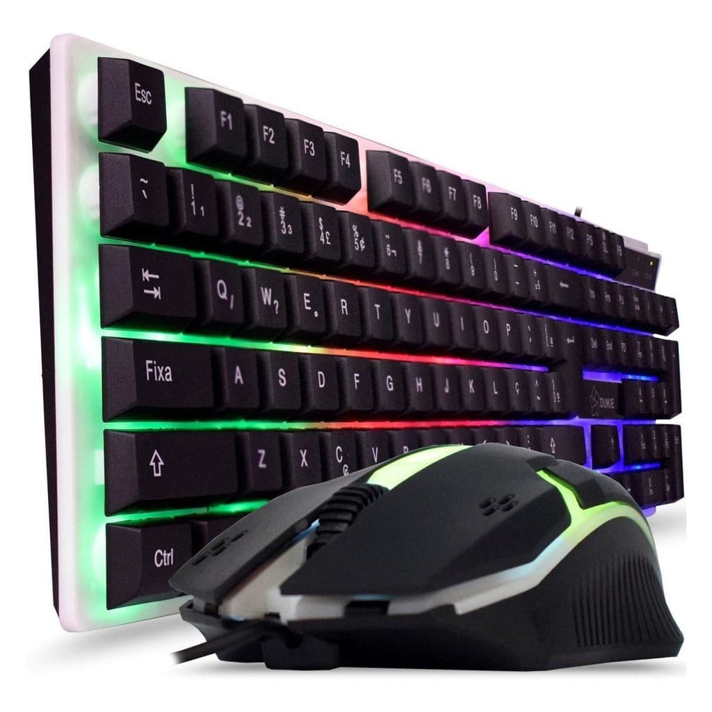 Kit Teclado Mouse Luminoso Semi Mecanico Gamer Com Led Mousepad brinde