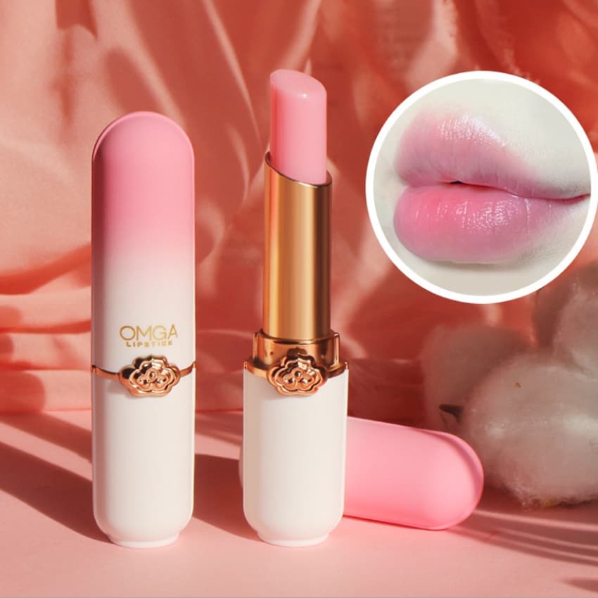 Mudança De Temperatura De Cristal Batom Lip Balm Vitality Cor Pêssego Menina Lábio Beleza Maquiagem Cuidados