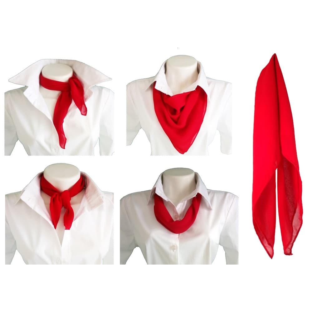 Kit 14 Lenços 100% Poliéster 60cm x 60cm Vermelho para Eventos, Uniformes, Apresentações, Congressos, Etc.