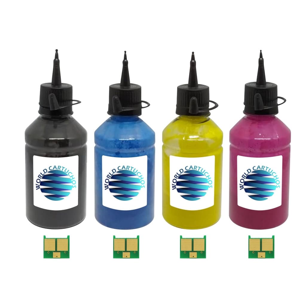 Kit 4 Refil + 4 Chip P/ Impressoras M176N M177FW - Cf350