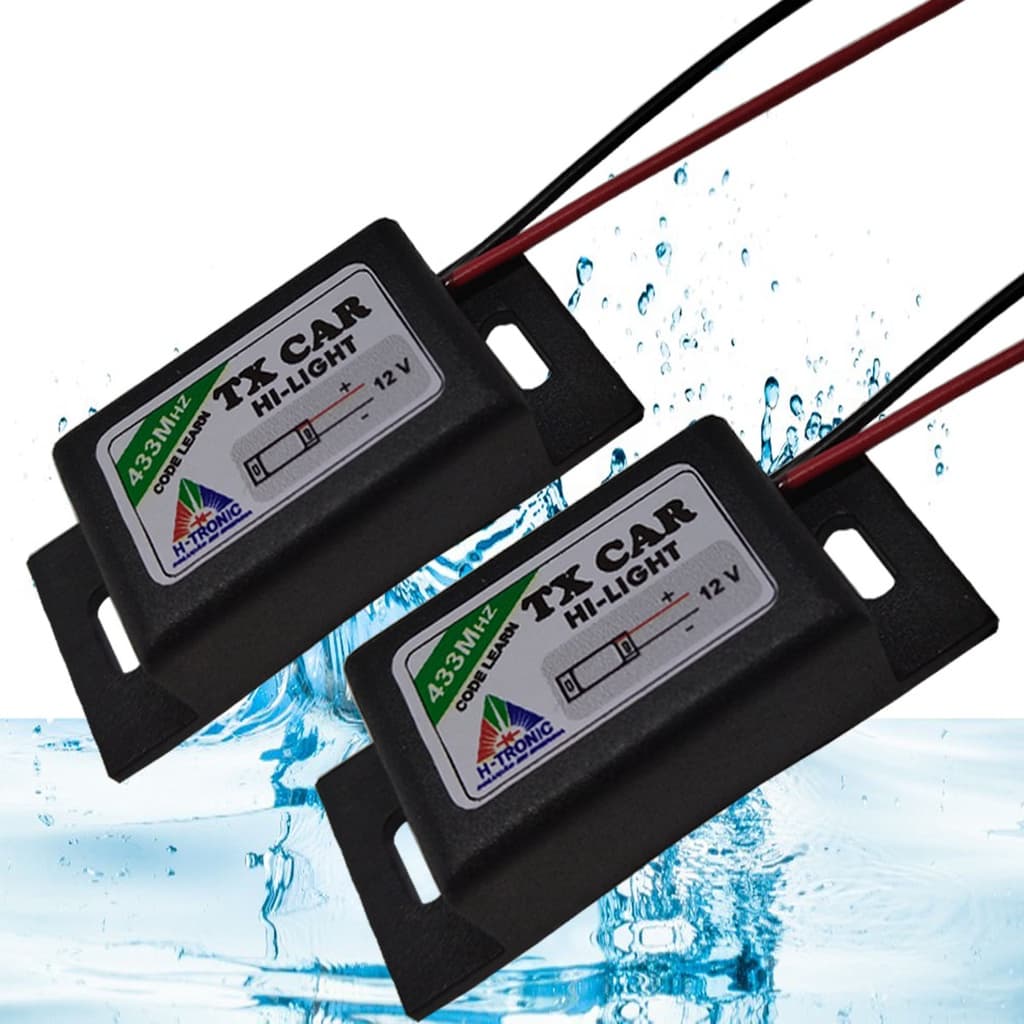 kit 2 Controles para abrir e fechar portão com o farol do carro ou moto tx car à prova d' água freq. 433 MHz