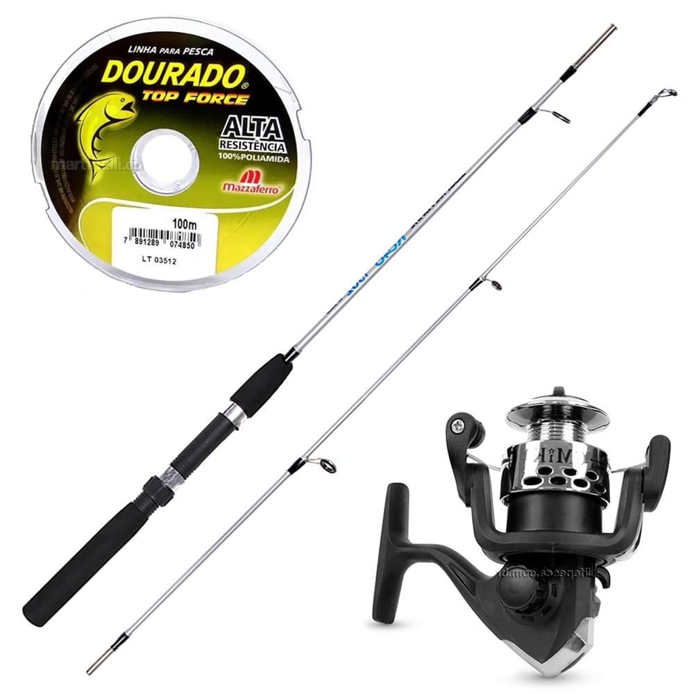 Kit Pesca Com Vara + Molinete e Linha de Pesca (Ref. 06)