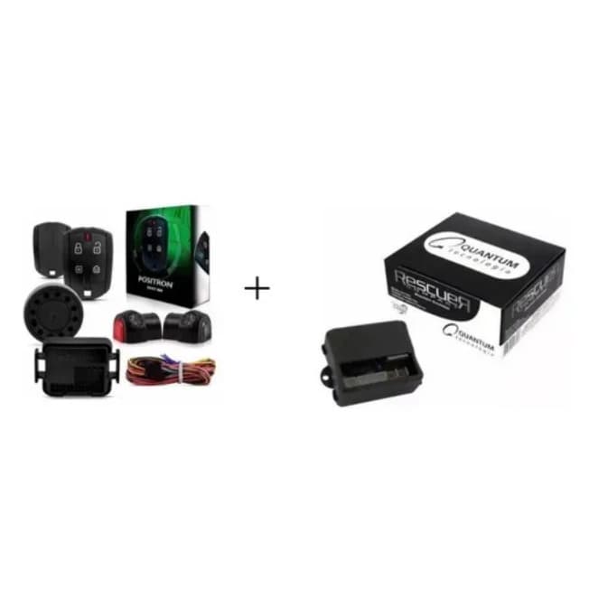 Kit Alarme Pósitron Cyber Exact Ex 360 + Bloqueador Veicular Quantum Sem Sirene