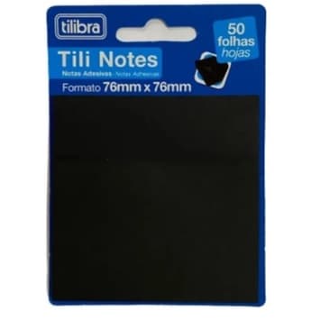 Bloco Adesivo Tili Notes Preto 76x76mm 50f Tilibra