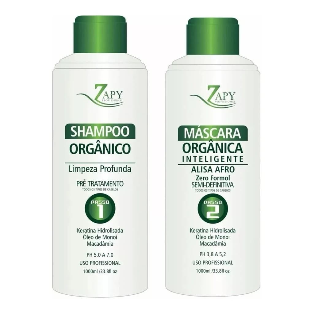 Kit Escova Orgânica Zapyle Sem Formol Inteligente